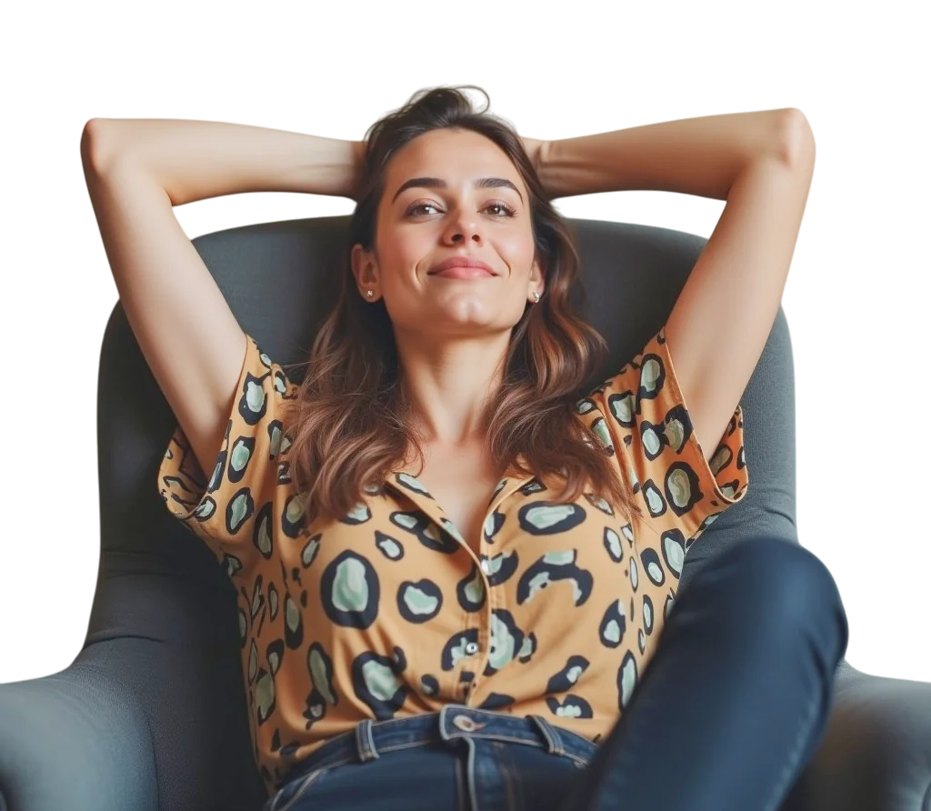 aleluya banner mujer sentada